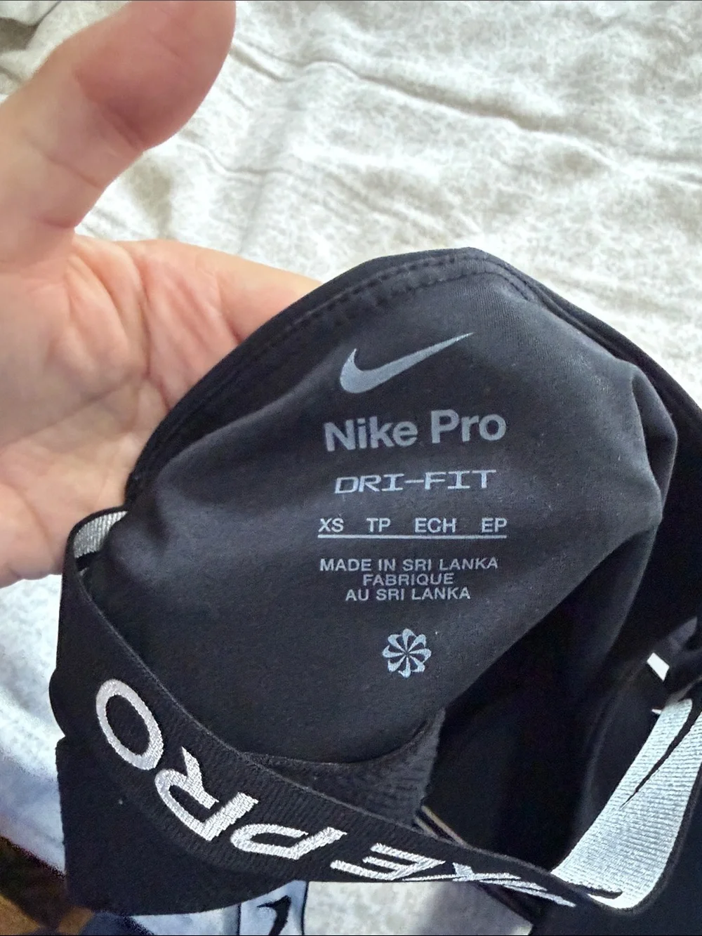 Nike Black Crop Sports Bra with White Swoosh